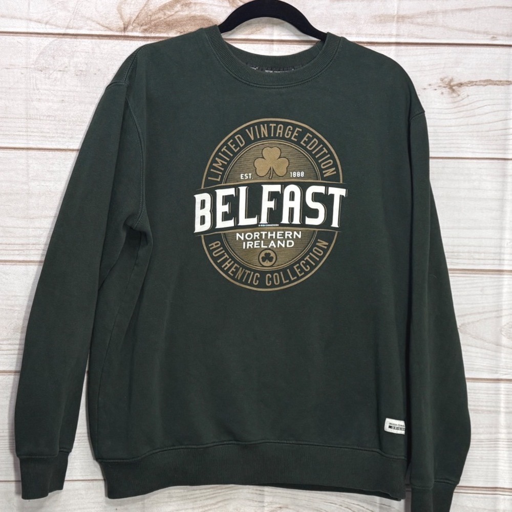 Irish Connexxion Belfast Northern Ireland Sweatshirt Green Mens Large Crewneck